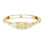 18K Yellow Gold SGL certified Natural Yellow Diamond (SI) Trilogy Ring 1.00 Ct.