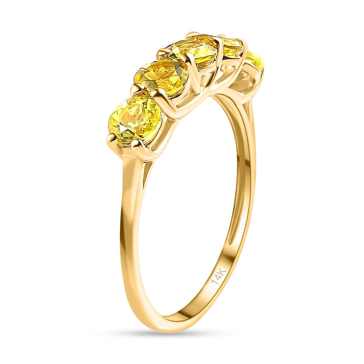 14K Yellow Gold AAA Canary Tourmaline Ring 1.25 Ct. 7198271 8