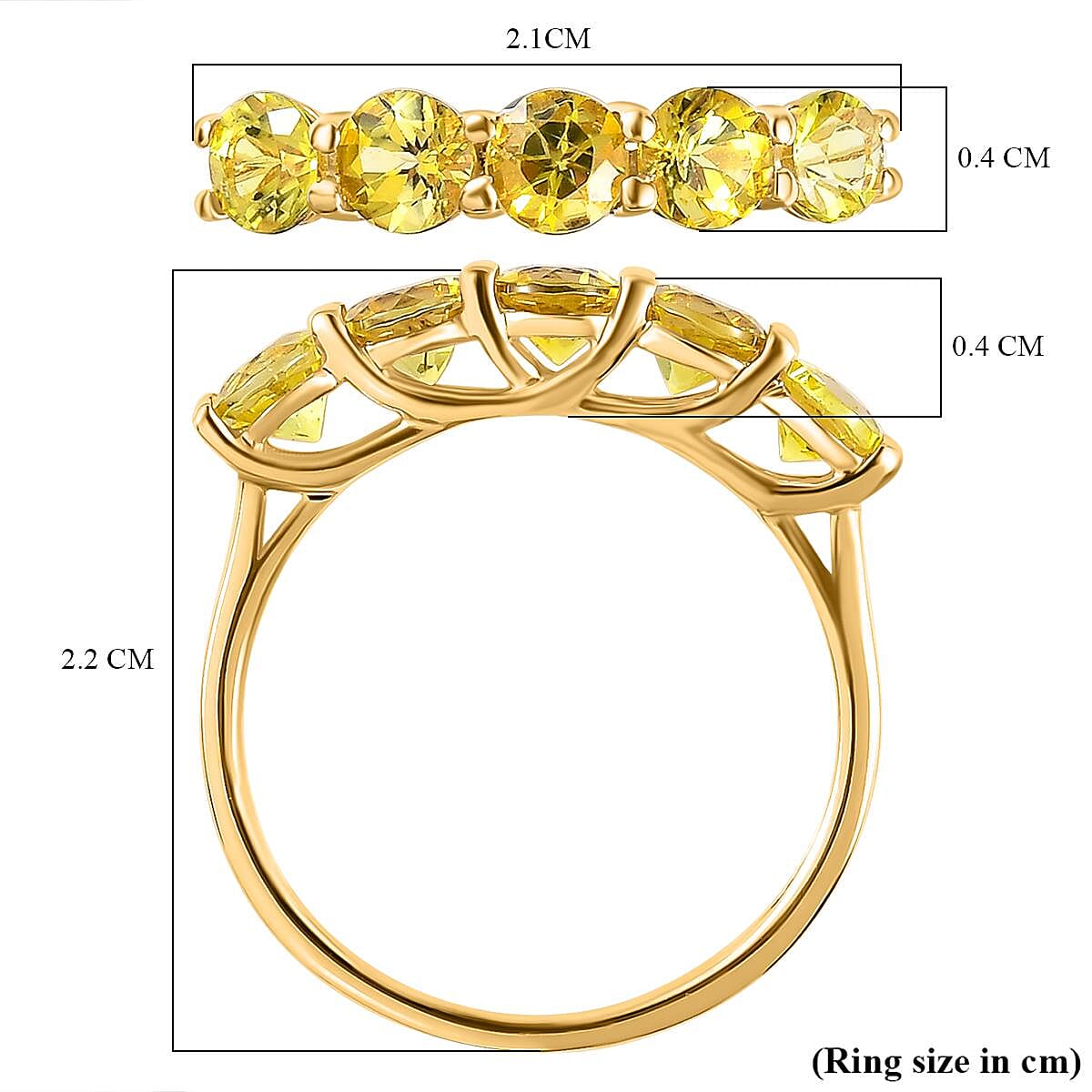 14K Yellow Gold AAA Canary Tourmaline Ring 1.25 Ct. 7198271 12