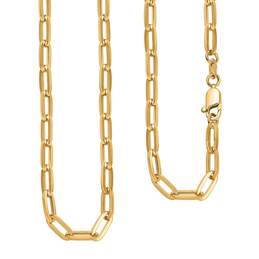 First Time Ever - 18K Yellow Gold Paperclip Necklace (Size - 18),  Gold Wt. 6.40 Gms
