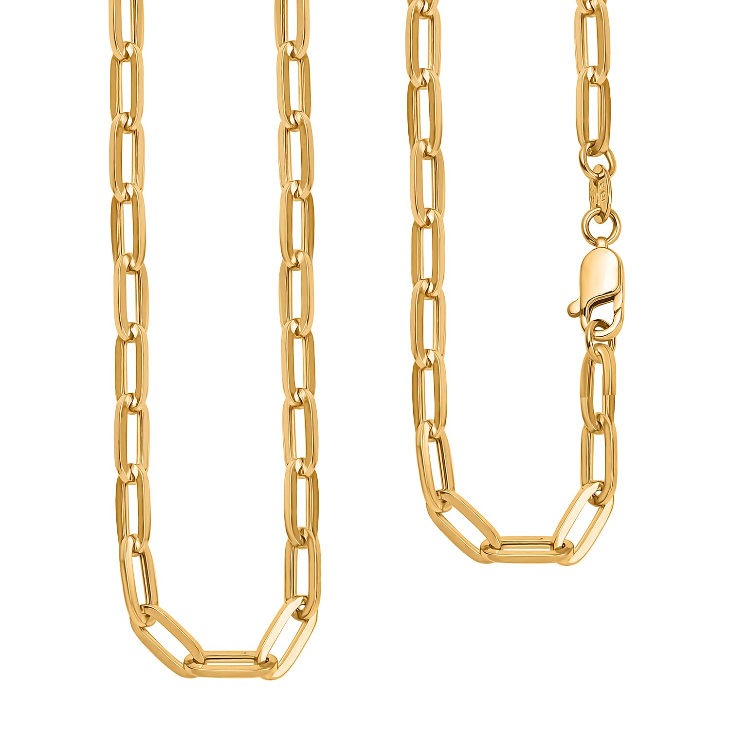 First Time Ever - 18K Yellow Gold Paperclip Necklace (Size - 18) 7889824 0