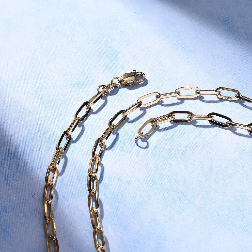 First Time Ever - 18K Yellow Gold Paperclip Necklace (Size - 18),  Gold Wt. 6.40 Gms