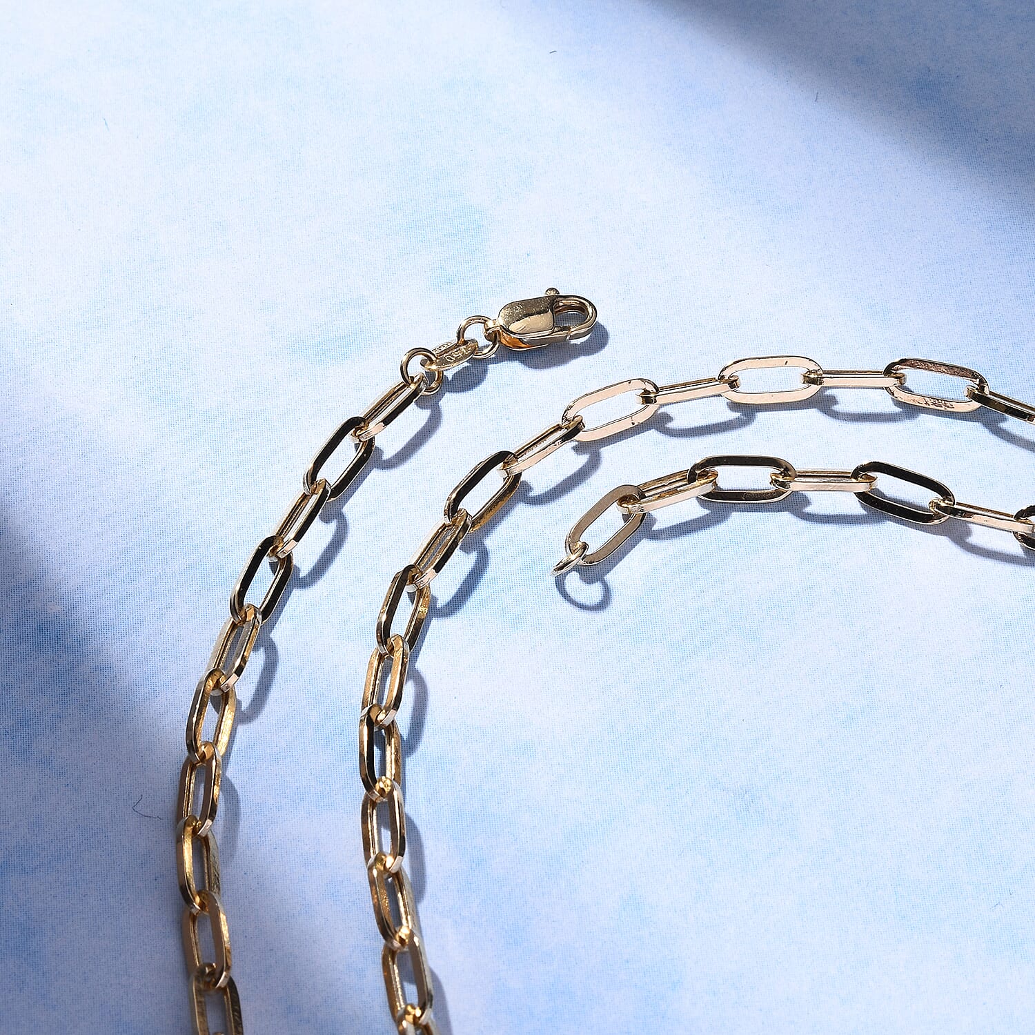 First Time Ever - 18K Yellow Gold Paperclip Necklace (Size - 18) 7889824 1