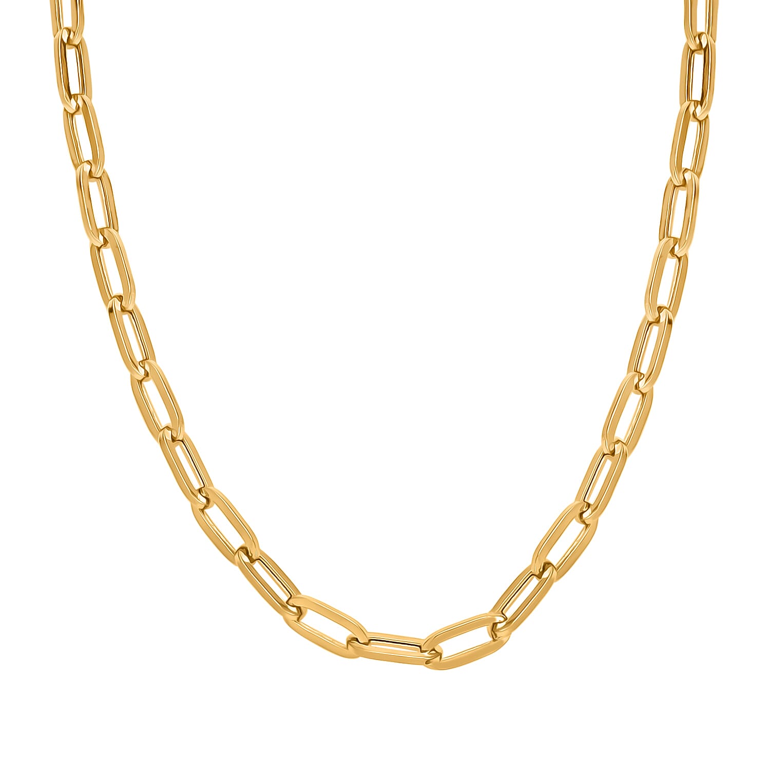 First Time Ever - 18K Yellow Gold Paperclip Necklace (Size - 18) 7889824 2