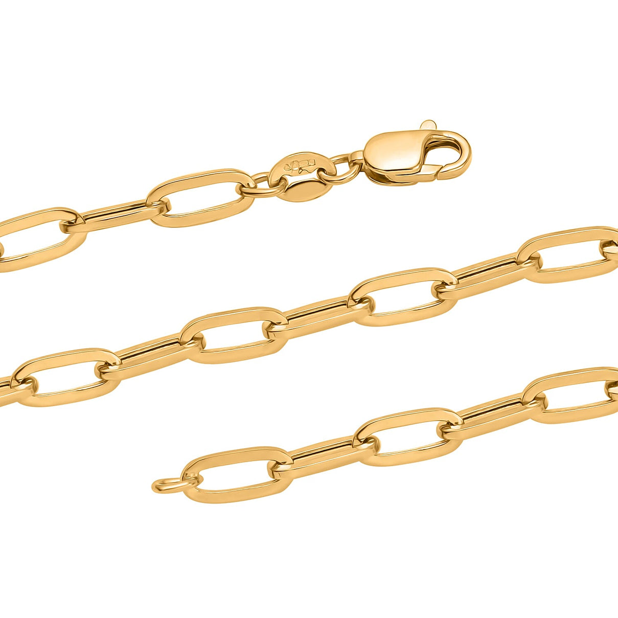 First Time Ever - 18K Yellow Gold Paperclip Necklace (Size - 18) 7889824 4