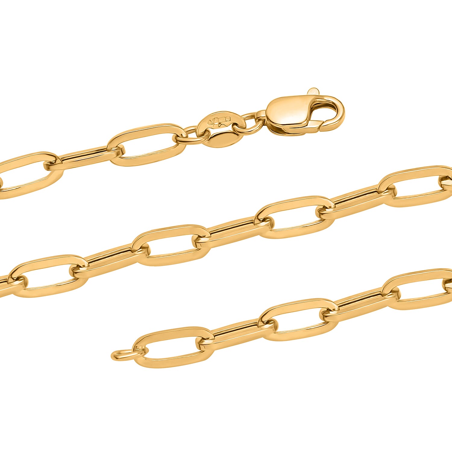First Time Ever - 18K Yellow Gold Paperclip Necklace (Size - 18) 7889824 4