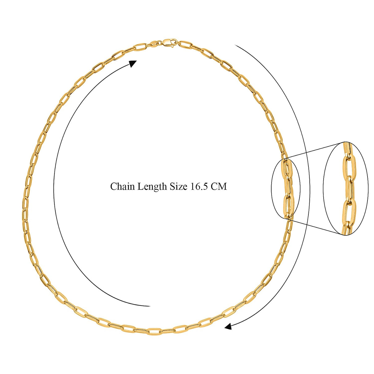 First Time Ever - 18K Yellow Gold Paperclip Necklace (Size - 18) 7889824 5