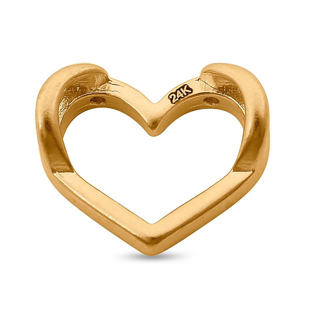 Broad Open Heart Pendant in 24k Yellow Gold (99.9% Pure) 7891841 5