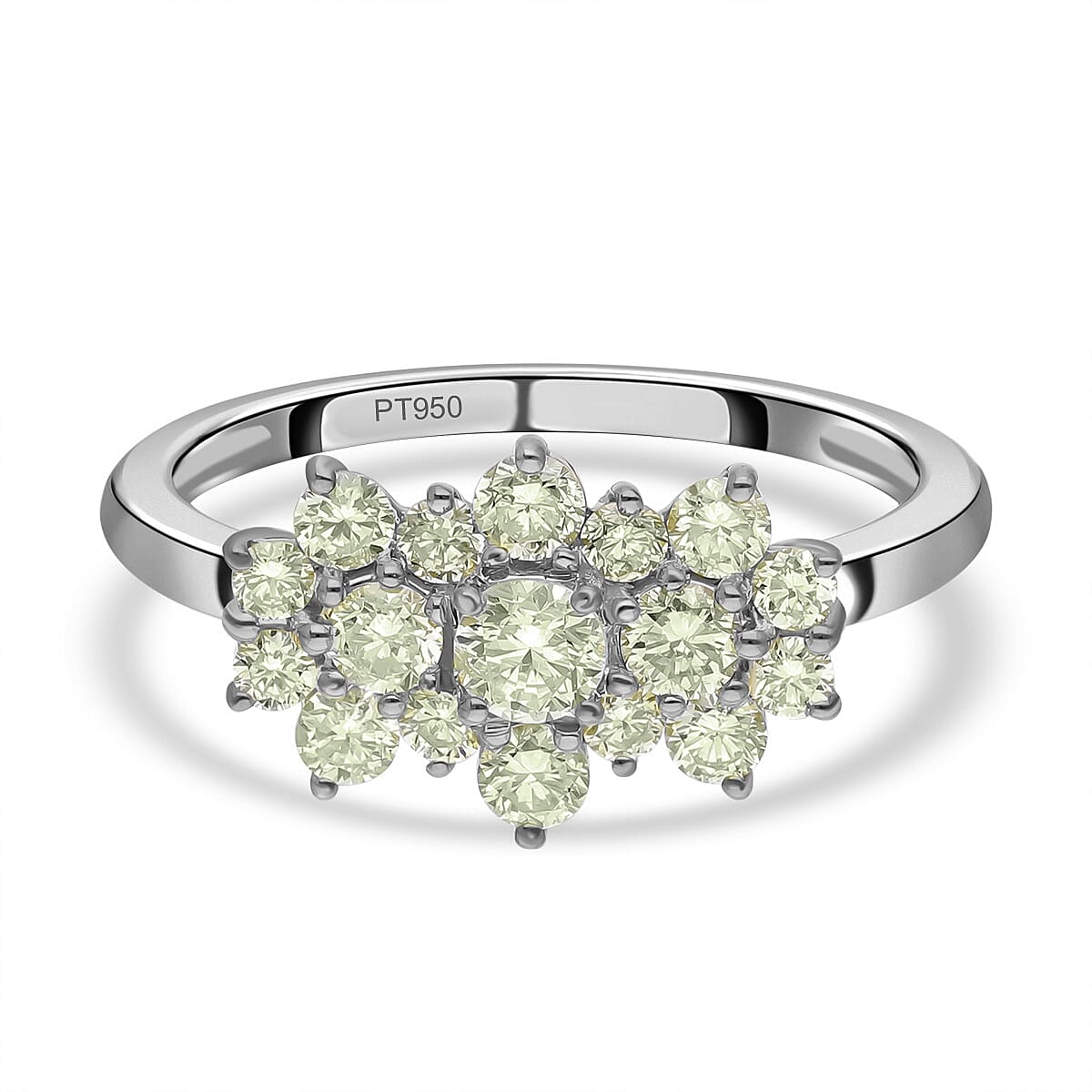 RHAPSODY 950 Platinum SGL Certified Natural Yellow Diamond (SI) Boat Engagement Ring 1.00 Ct. 7196135 0