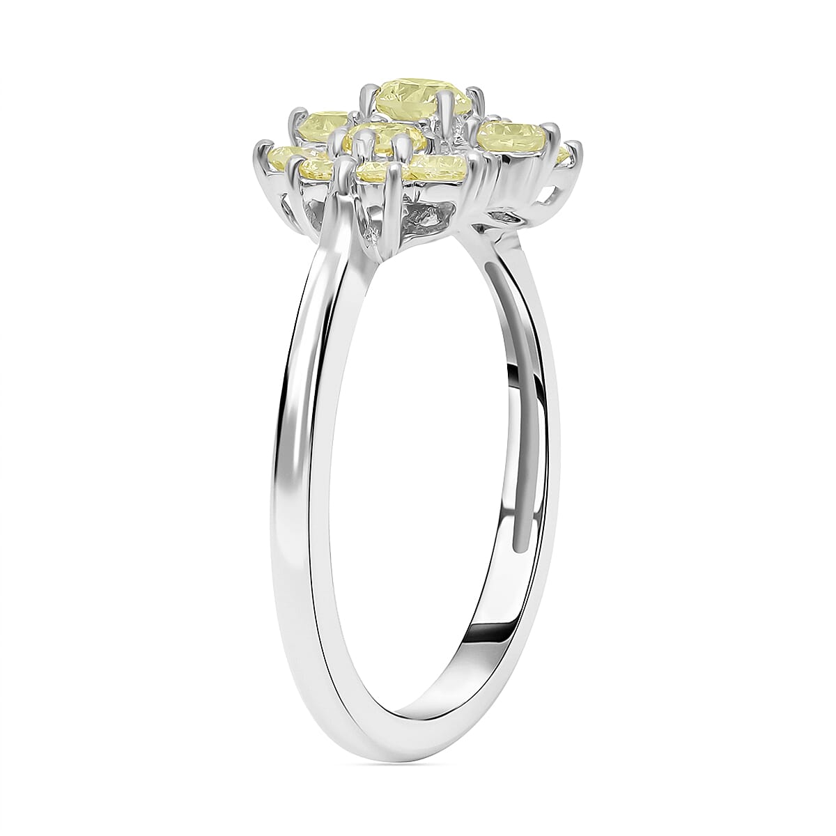 RHAPSODY 950 Platinum SGL Certified Natural Yellow Diamond (SI) Boat Engagement Ring 1.00 Ct. 7196135 7