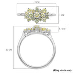 Signature Collection 950 Platinum SGL Certified Natural Yellow Diamond (SI) Boat Ring 1.00 Ct.
