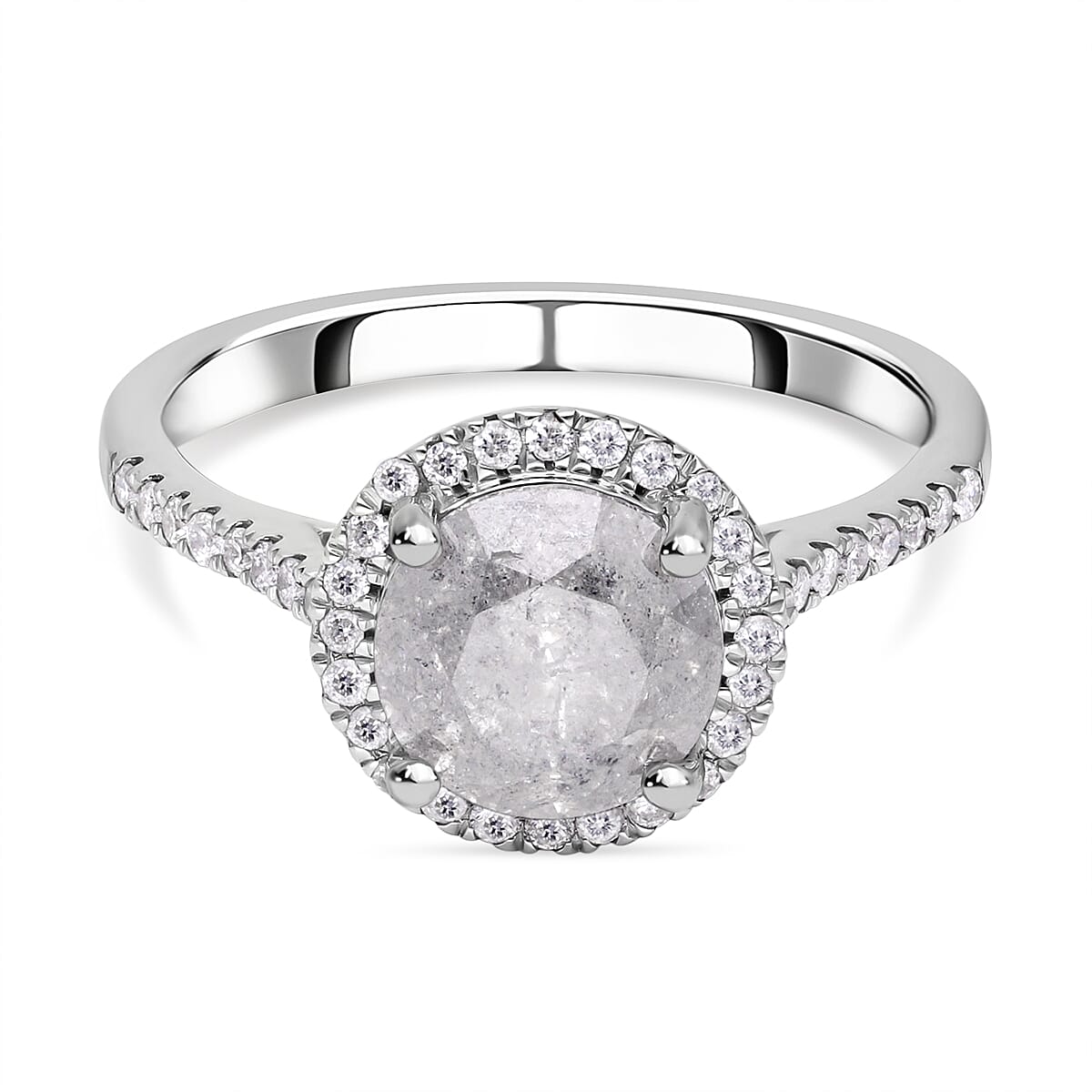 Certified and Appraised SGL 14K White Gold Diamond (I1-I2-G-H) Ring 2.15 Ct. 7553107 0