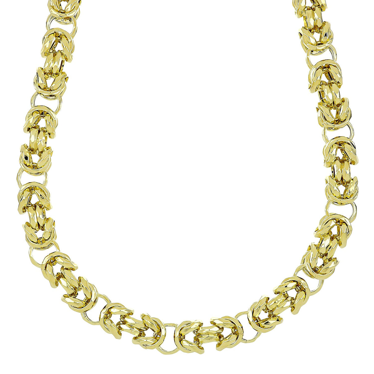 La Bella Fine Italian Jewellery: Handmade Yellow Gold Overlay Sterling Silver Byzantine Necklace (Size 22) 7860185 0