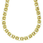 La Bella Fine Italian Jewellery- Handmade Yellow Gold Overlay Sterling Silver Byzantine Necklace (Size 22), Silver Wt. 85.00 Gms.