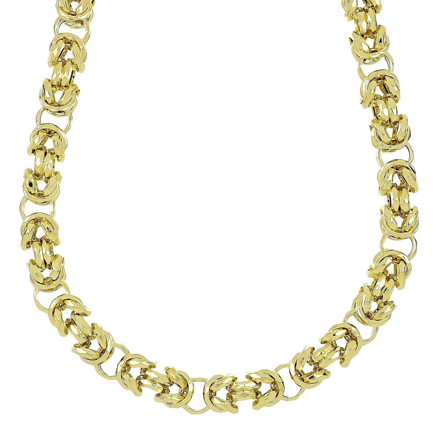 La Bella Fine Italian Jewellery: Handmade Yellow Gold Overlay Sterling Silver Byzantine Necklace (Size 22) 7860185 0