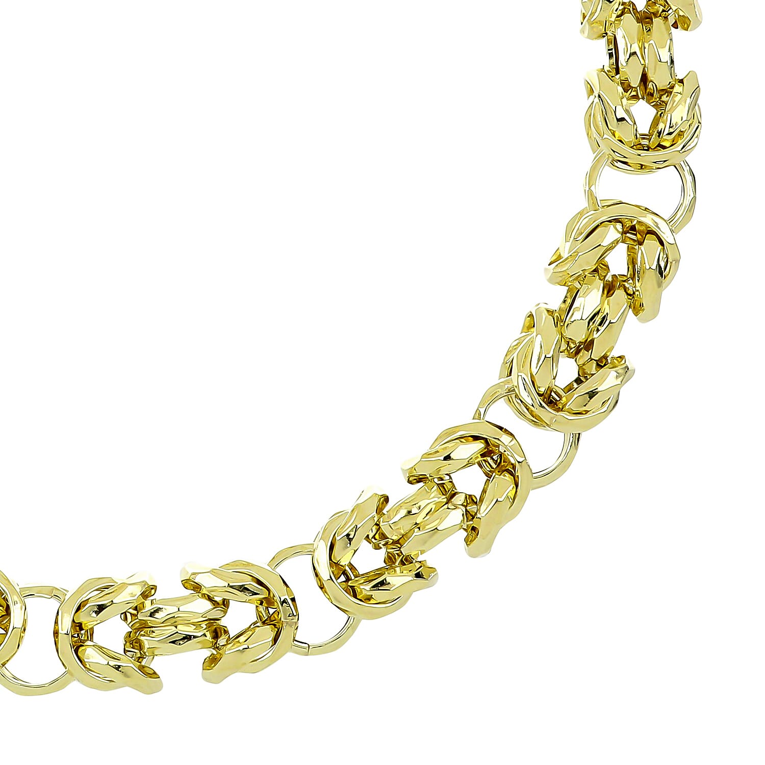 La Bella Fine Italian Jewellery: Handmade Yellow Gold Overlay Sterling Silver Byzantine Necklace (Size 22) 7860185 1