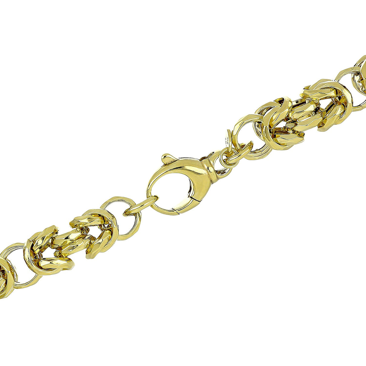 La Bella Fine Italian Jewellery: Handmade Yellow Gold Overlay Sterling Silver Byzantine Necklace (Size 22) 7860185 2