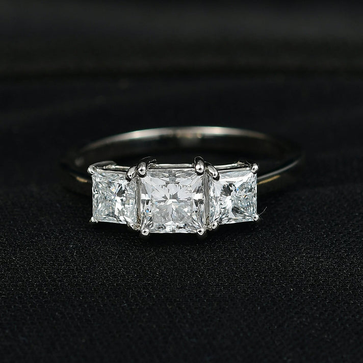 LUXURIANT 2 Ct. Lab Grown Diamond Trilogy Ring in 950 Platinum, SGL Certified 8329687 2