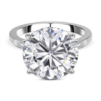 First Time Ever - Moissanite Solitaire Ring in Platinum Overlay Sterling Silver 10.00 Ct.