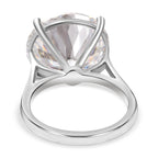 First Time Ever - Moissanite Solitaire Ring in Platinum Overlay Sterling Silver 10.00 Ct.