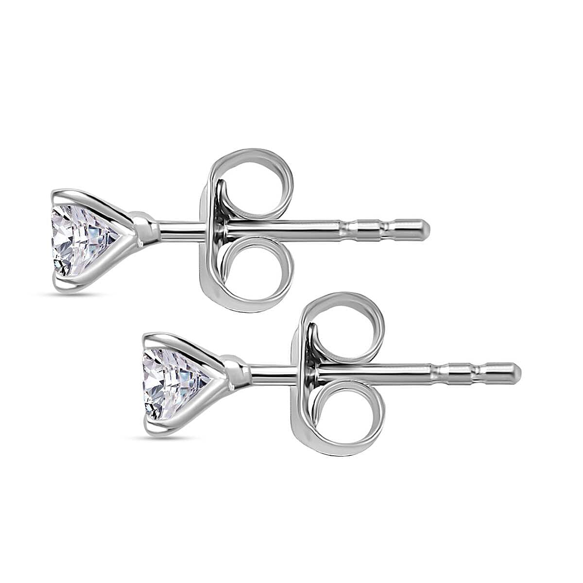 Moissanite Solitaire Stud Earrings in Sterling Silver 7847303 5