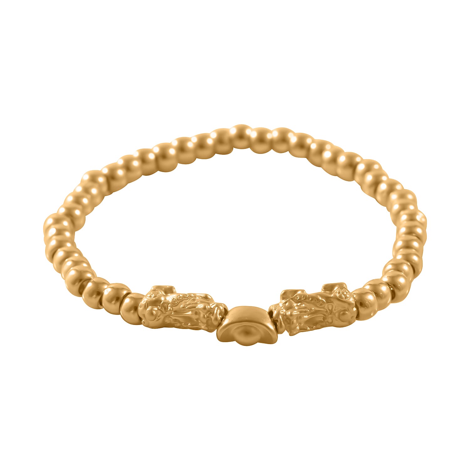 First Time Ever Pixiu Adjustable Bracelet in 24K Yellow Gold (Size - 7.5) 7805050 0