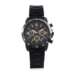 William Hunt Designer Watch with fully functional Chronograph Water Resistant Black Dial with Luminous Hour Markers and watch Hands with Black Metallic Strap