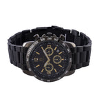 William Hunt Designer Watch with fully functional Chronograph Water Resistant Black Dial with Luminous Hour Markers and watch Hands with Black Metallic Strap