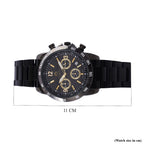 William Hunt Designer Watch with fully functional Chronograph Water Resistant Black Dial with Luminous Hour Markers and watch Hands with Black Metallic Strap