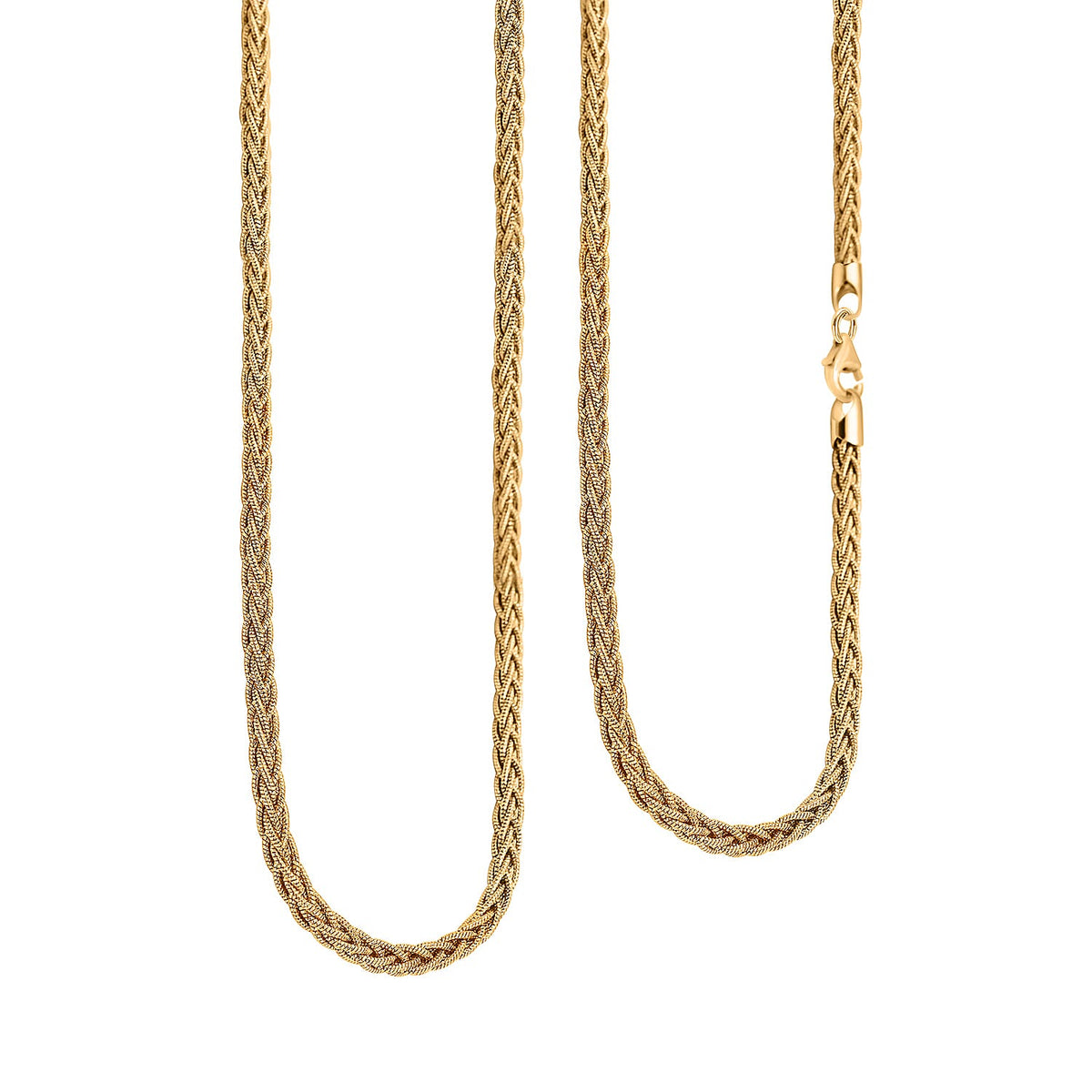 Unique Snake Spiga Sterling Silver Necklace in Yellow Gold Overlay (Size - 20), Silver Wt. 20.40 Gms 7385519 0