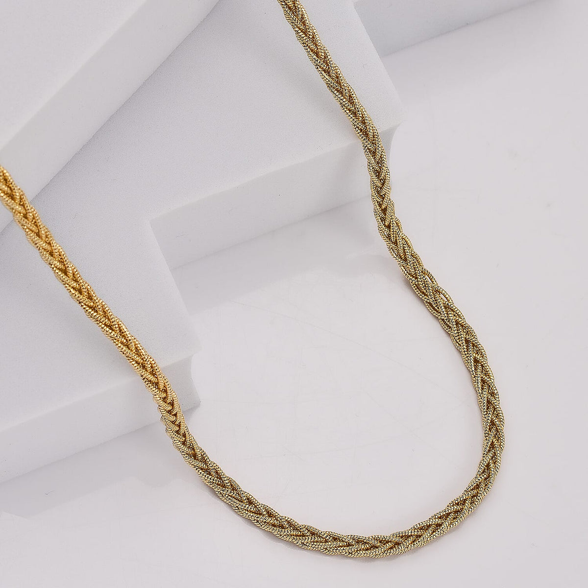 Unique Snake Spiga Sterling Silver Necklace in Yellow Gold Overlay (Size - 20), Silver Wt. 20.40 Gms 7385519 1
