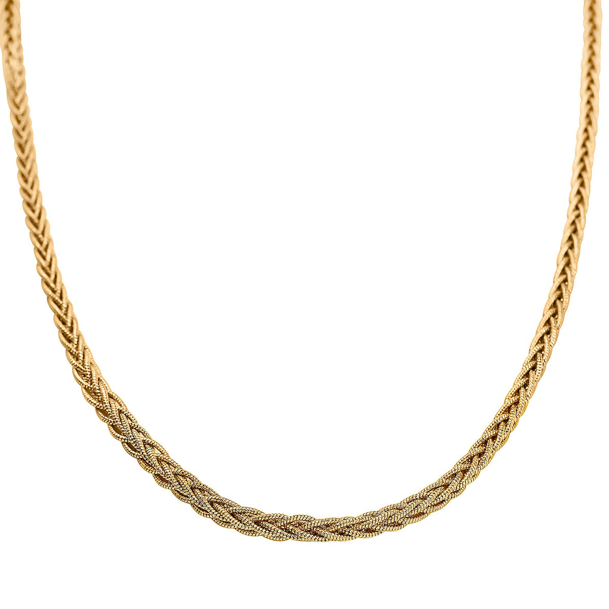 Unique Snake Spiga Sterling Silver Necklace in Yellow Gold Overlay (Size - 20), Silver Wt. 20.40 Gms 7385519 2