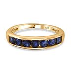 Masoala Sapphire Half-Eternity Band Ring in 14K YG Overlay Sterling Silver 1.30 Ct