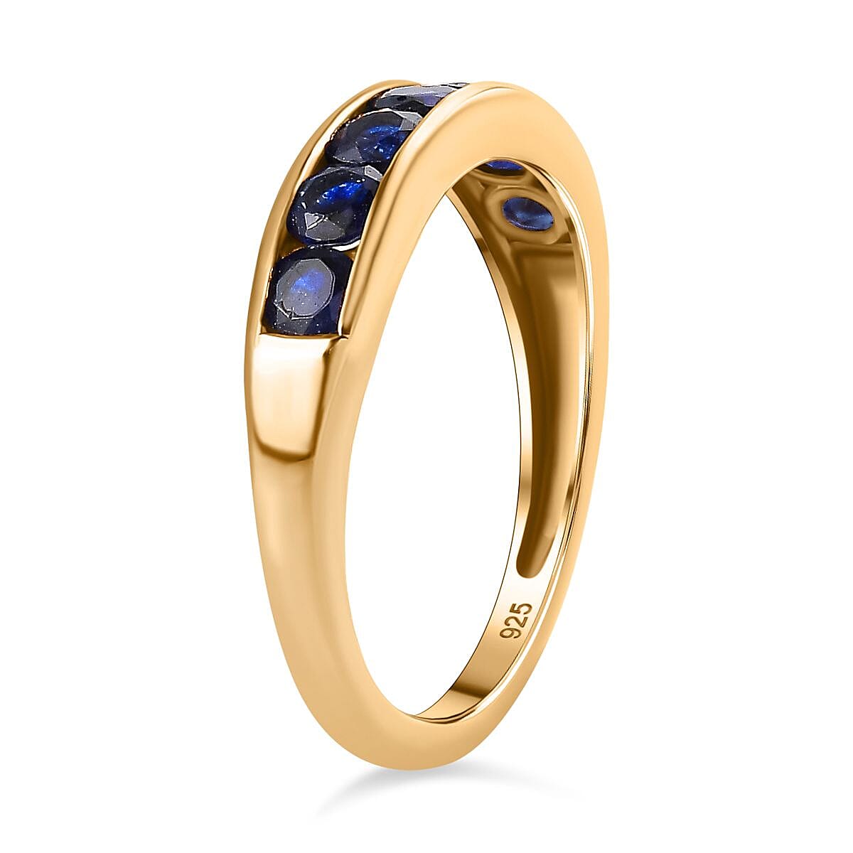 Masoala Sapphire Half-Eternity Band Ring in 14K Yellow Gold Overlay Sterling Silver 1.30 Ct 7800674 3