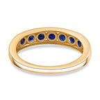 Masoala Sapphire Half-Eternity Band Ring in 14K YG Overlay Sterling Silver 1.30 Ct