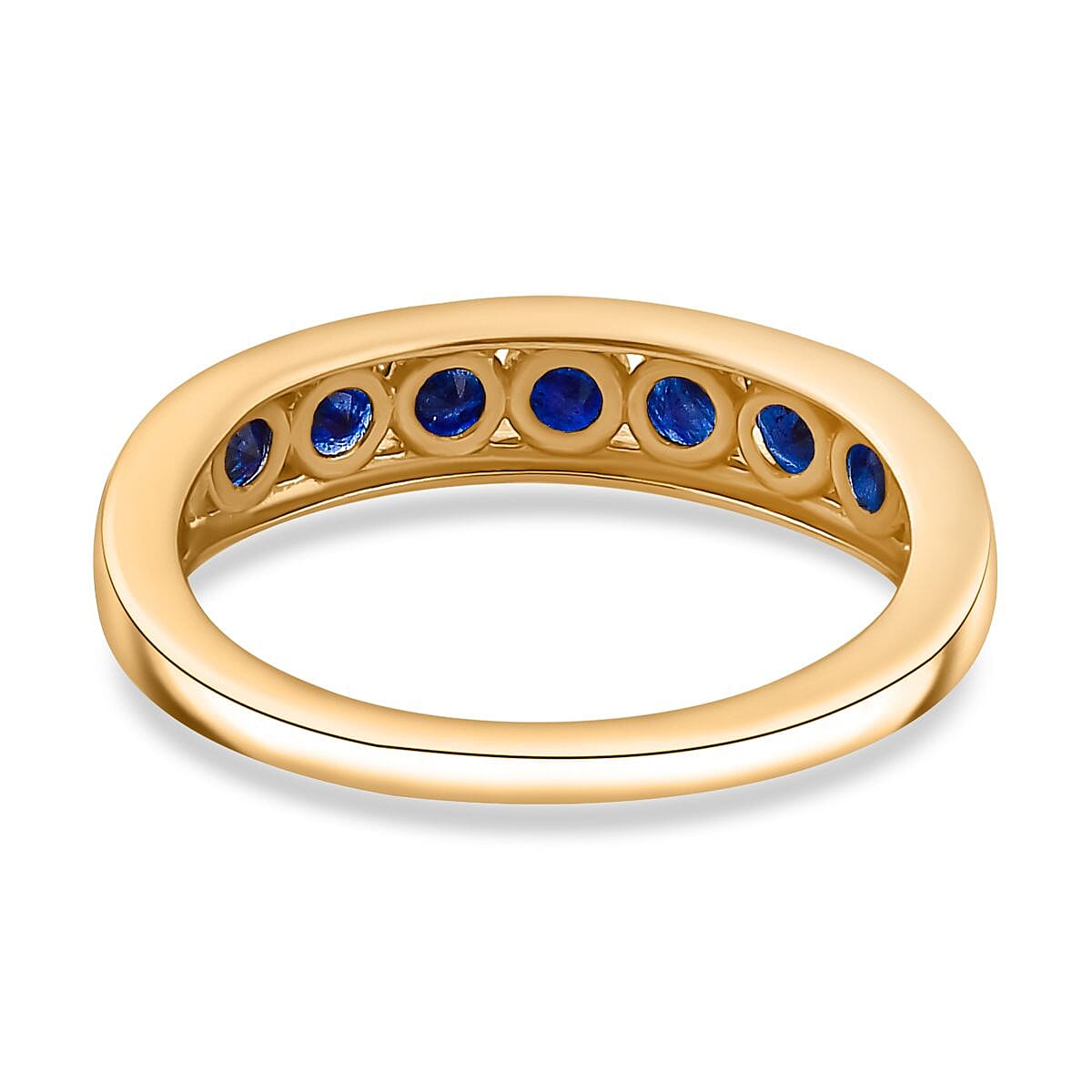 Masoala Sapphire Half-Eternity Band Ring in 14K Yellow Gold Overlay Sterling Silver 1.30 Ct 7800674 4
