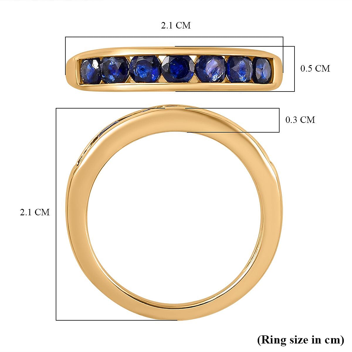 Masoala Sapphire Half-Eternity Band Ring in 14K Yellow Gold Overlay Sterling Silver 1.30 Ct 7800674 5