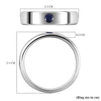 Masoala Sapphire (FF) Band Ring in Platinum Overlay Sterling Silver