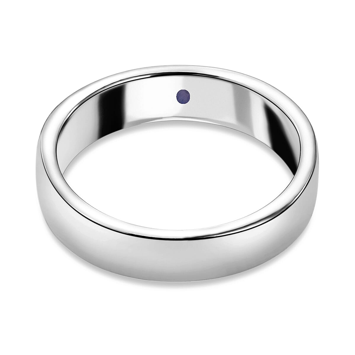 Masoala Sapphire (FF) Solitaire Wedding Band Ring in Platinum Overlay Sterling Silver 3731953 4