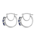 Masoala Sapphire Hoop Earrings in Platinum Overlay Sterling Silver  1.60 Ct.