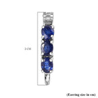 Masoala Sapphire Hoop Earrings in Platinum Overlay Sterling Silver  1.60 Ct.