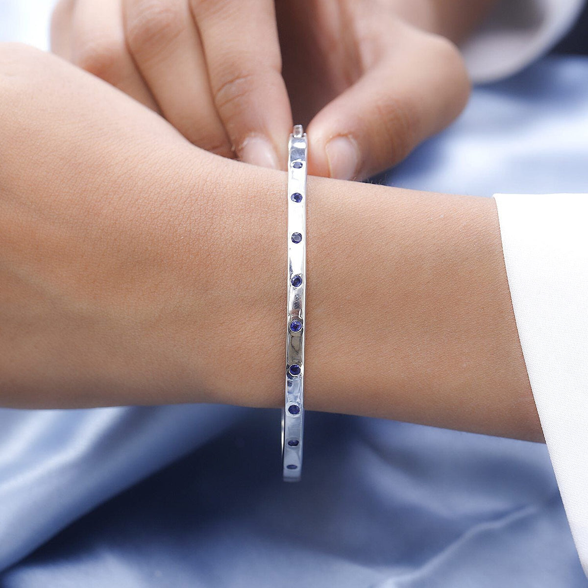 Blue Sapphire Bangle (Size - 7.5) 7485024 2