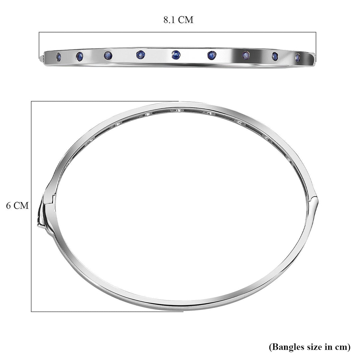 Blue Sapphire Bangle (Size - 7.5) 7485024 5