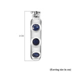 SEPTEMBER BIRTHSTONE - Blue Sapphire Hoop Earrings in Platinum Overlay Sterling Silver