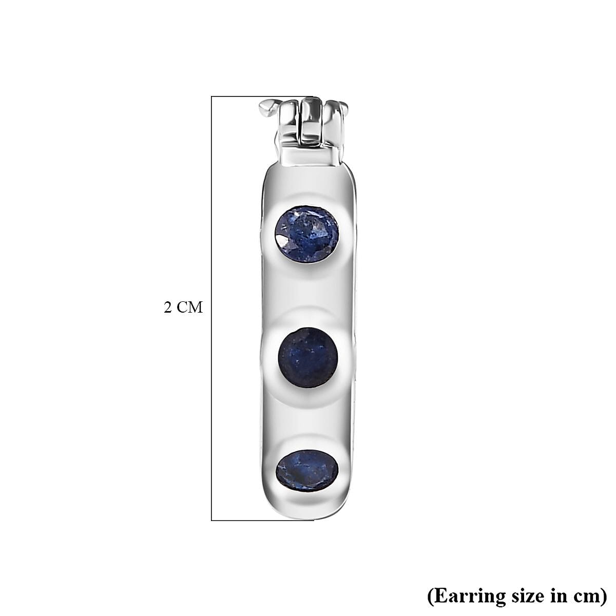 Fissure Filled Blue Sapphire Hoop Earrings in Platinum Overlay Sterling Silver 7803369 6