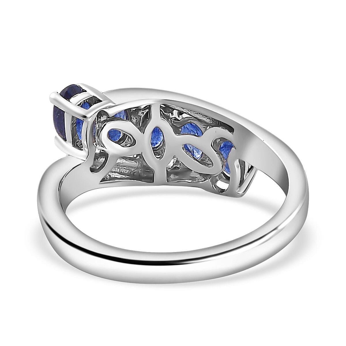Masoala Sapphire 5-Stone Bypass Ring in Platinum Overlay Sterling Silver 1.70 Ct 7768548 4