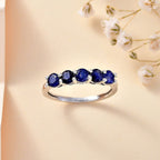 Blue Sapphire  Ring in Platinum Overlay Sterling Silver 1.480  Ct.