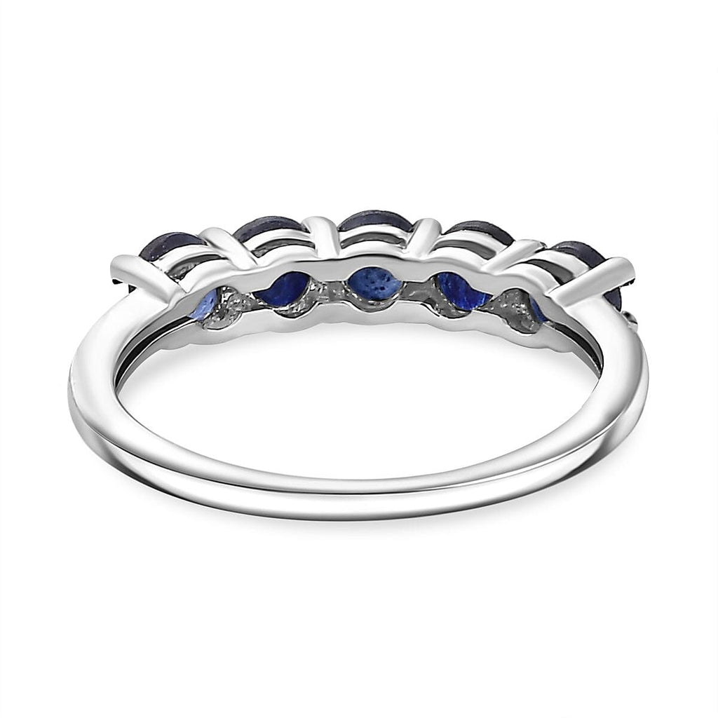 Blue Sapphire  Ring in Platinum Overlay Sterling Silver 1.480  Ct.