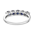 Blue Sapphire  Ring in Platinum Overlay Sterling Silver 1.480  Ct.