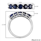 Blue Sapphire  Ring in Platinum Overlay Sterling Silver 1.480  Ct.